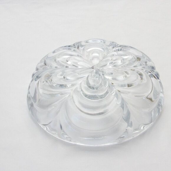 Vgt Round Clear Pressed Glass 3 Divided retroPattern Candy Nut Relish Dish 7” - Picture 6 of 9